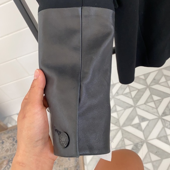 Rag & Bone black blazer with leather trim - Picture 4 of 4